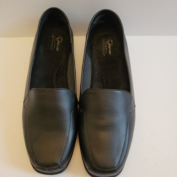 I Love Comfort Shoes Womens 9 W Casual Loafers Black Leather Slip On Comfortable - Picture 1 of 4